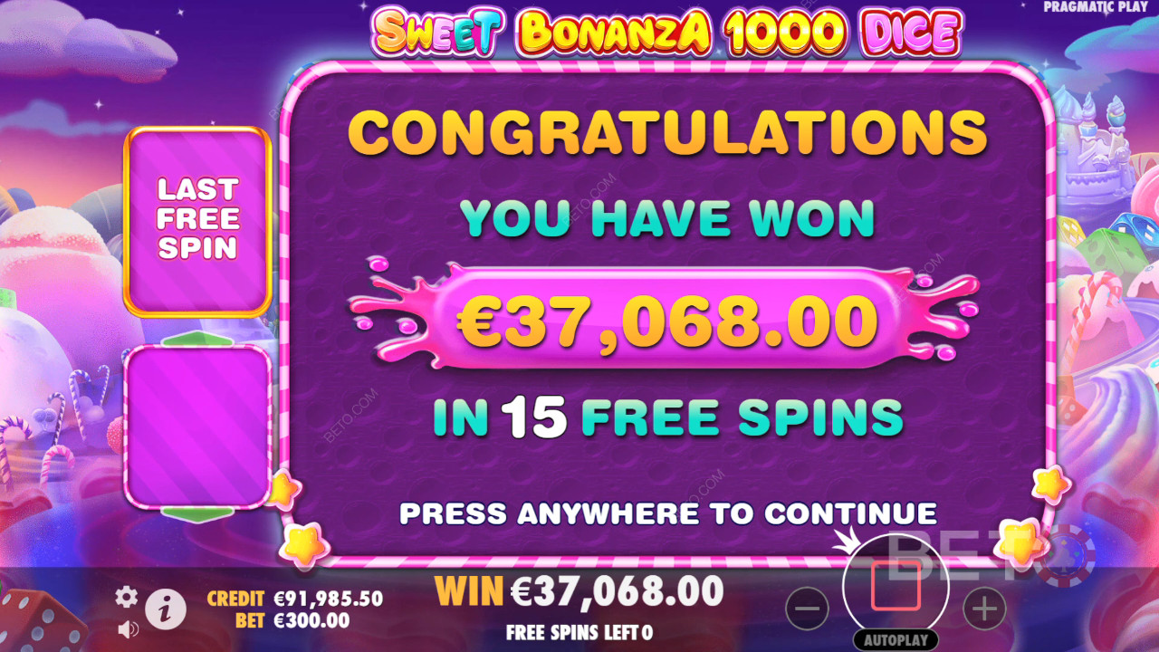 Vinn 25 000 gånger din insats i Sweet Bonanza 1000 Dice Online Slot!