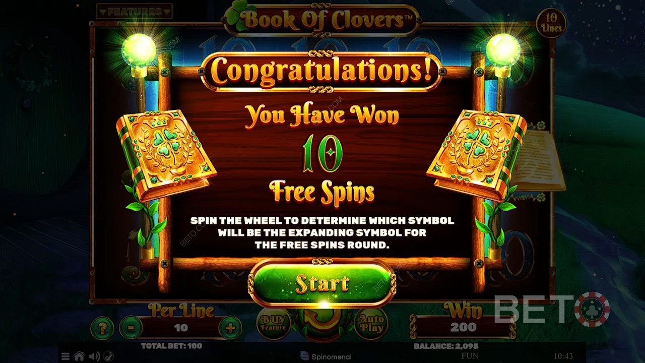 Lås upp Free Spins-läget för att få tio Free Spins och fler exklusiva bonusar.