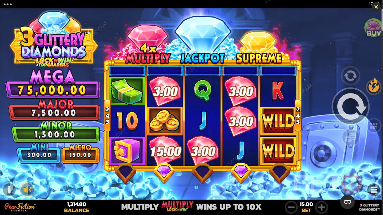3 Glittery Diamonds Spela Gratis