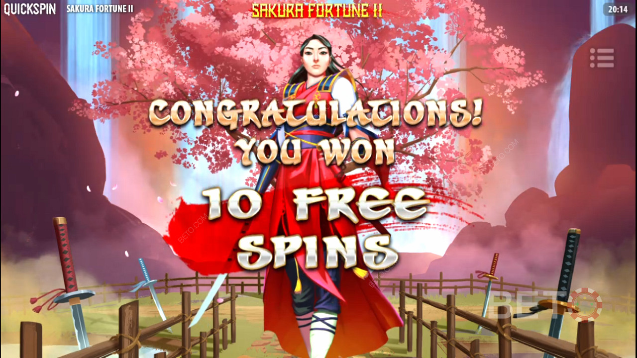 Free Spins är den mest spännande funktionen i Sakura Fortune 2 slot.