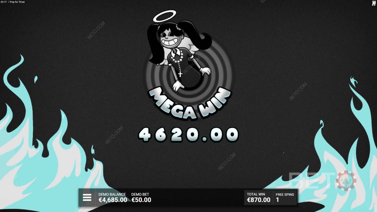 Vinn 13 333 gånger din insats i Pray For Three Slot Machine!