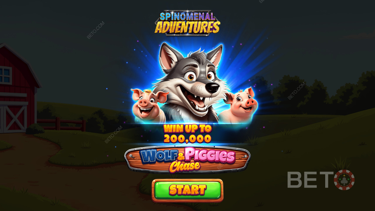 Vinn 2 000 gånger din insats i videosloten Wolf & Piggies Chase!