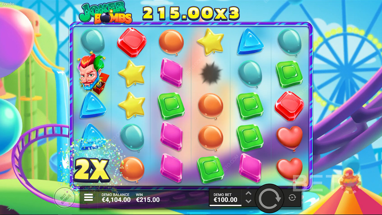 Multiplier Bombs ökar vinsterna i spelautomaten Joker Bombs.