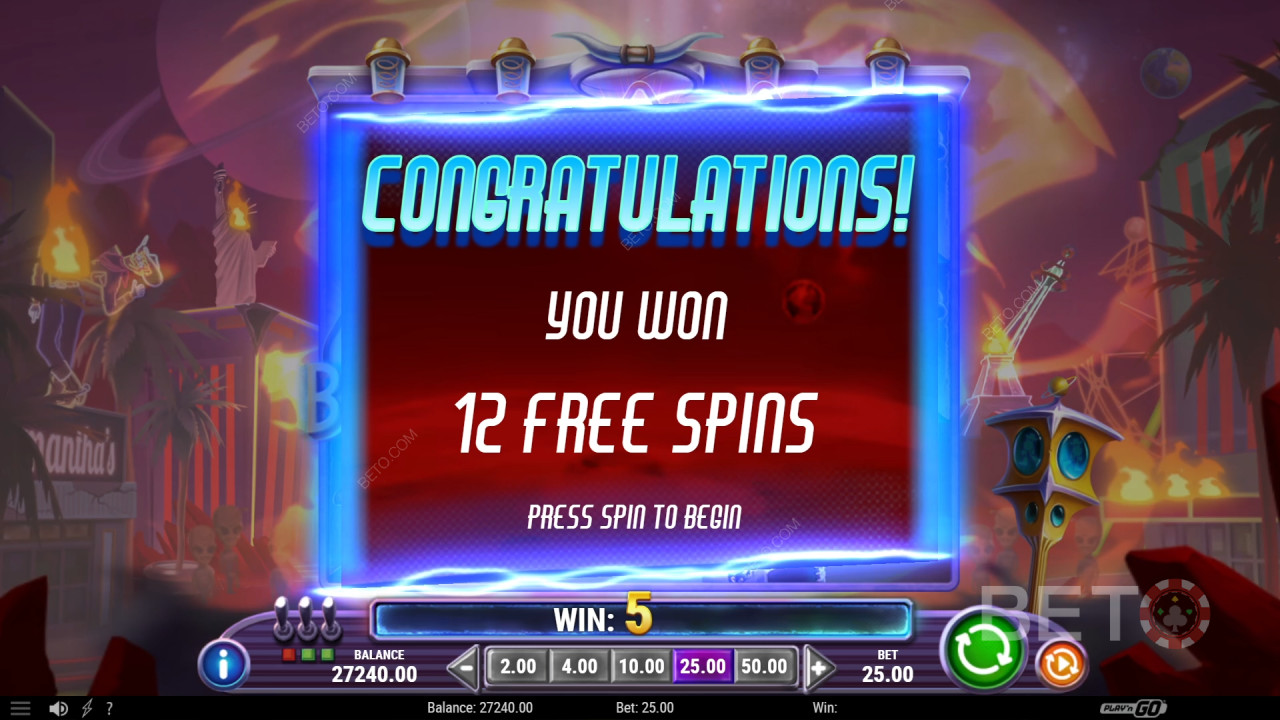 Vinn 2 500 gånger din insats i Invading Vegas Revenge on Mars Video Slot!