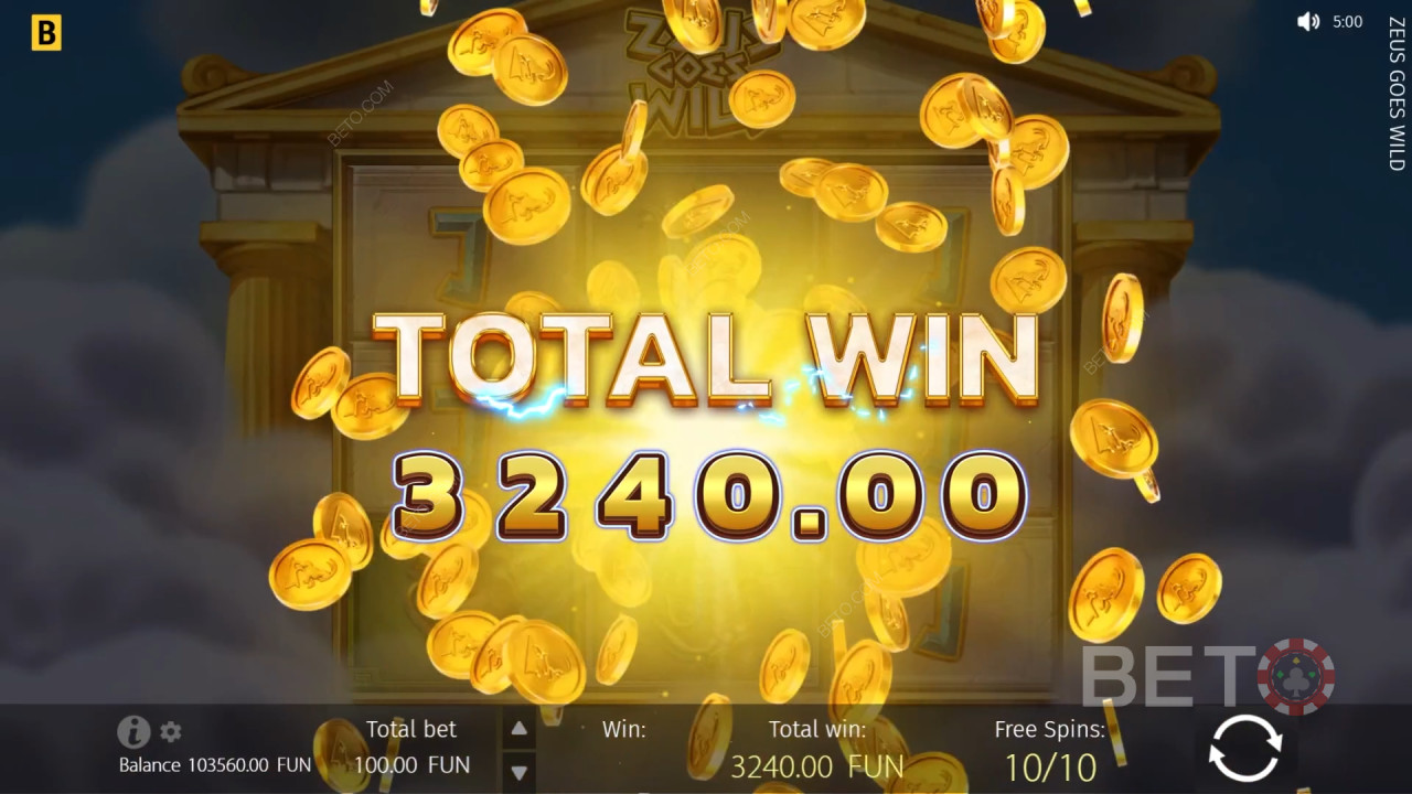 Vinn 800 gånger din insats i Zeus Goes Wild Slot Machine!