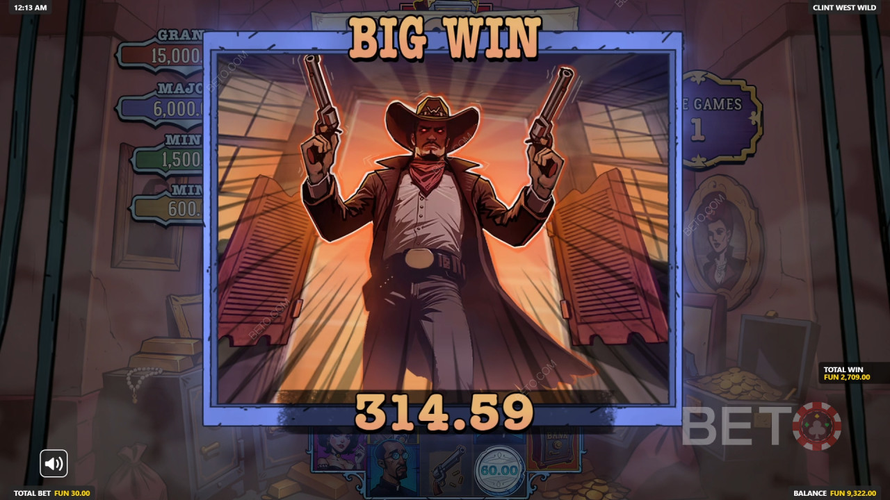 Vinn 5 000 gånger din insats i Clint Westwild Slot!