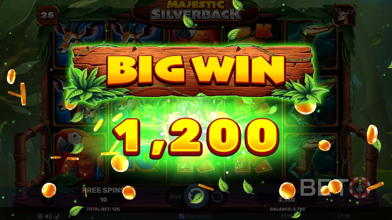 Vinn 500 gånger din insats i Majestic Silverback Slot Online!
