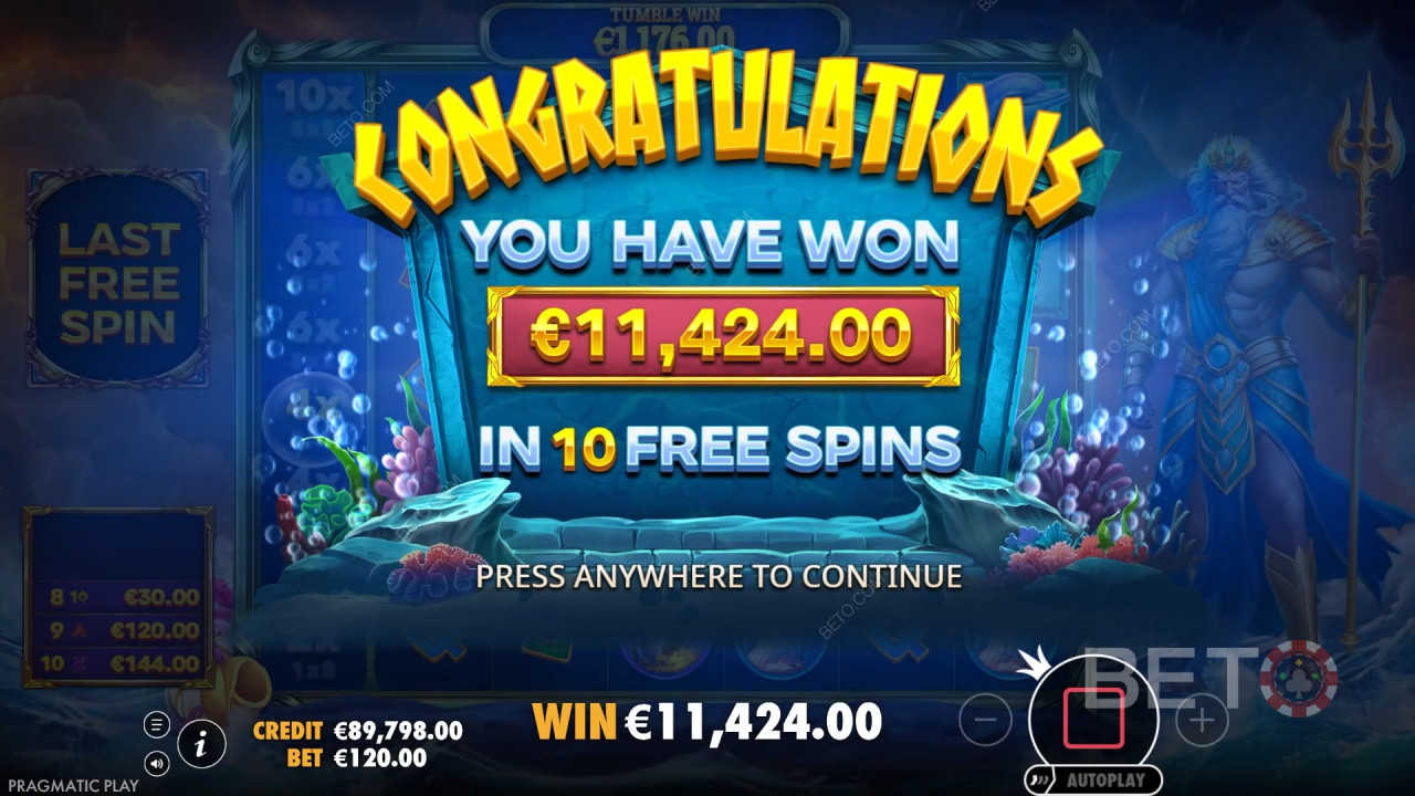 Vinn 5 000 gånger din insats i spelautomaten Waves of Poseidon!