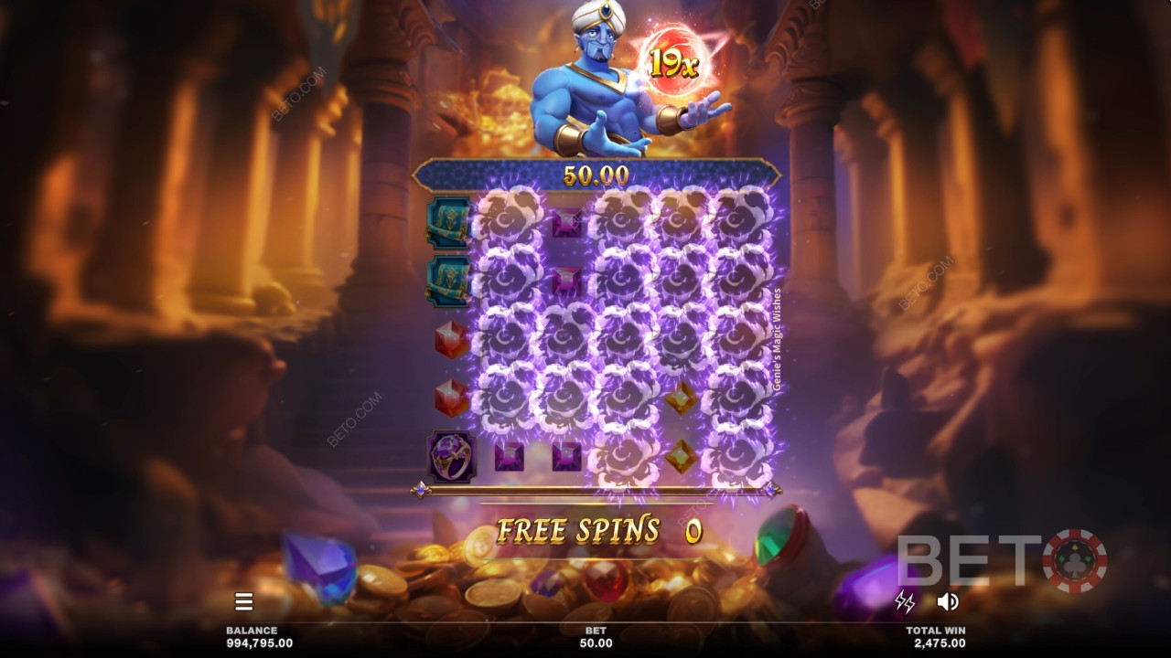 Bonusfunktioner förklaras i Genies magiska önskningar av Microgaming