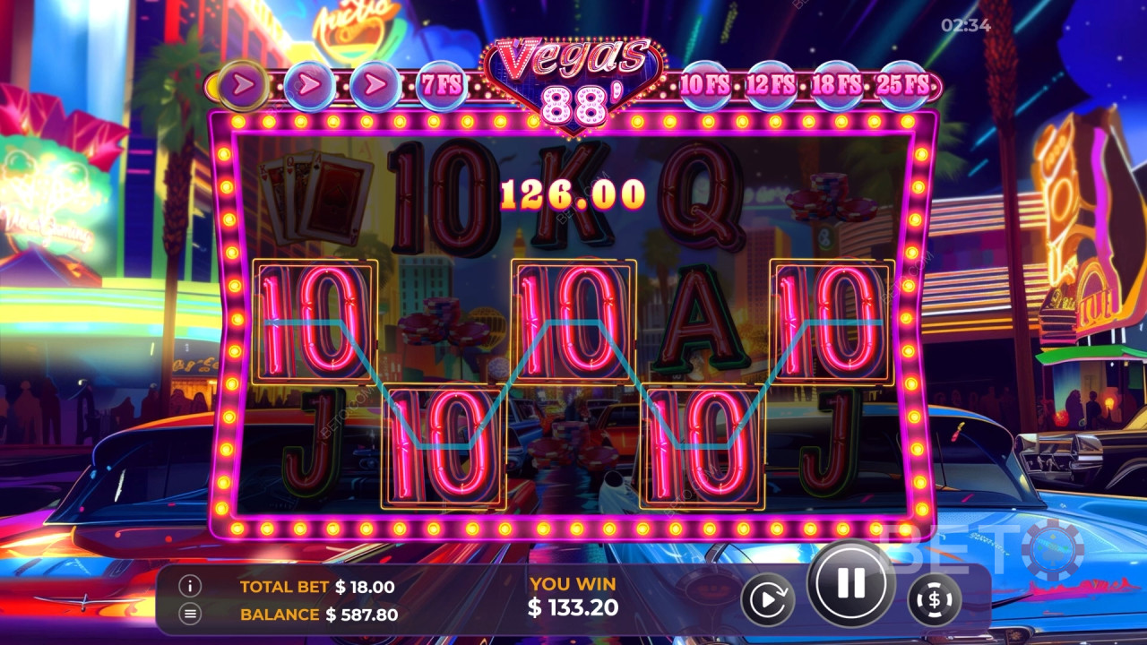 Bonusfunktioner förklaras i Vegas 88 av Vibra Gaming