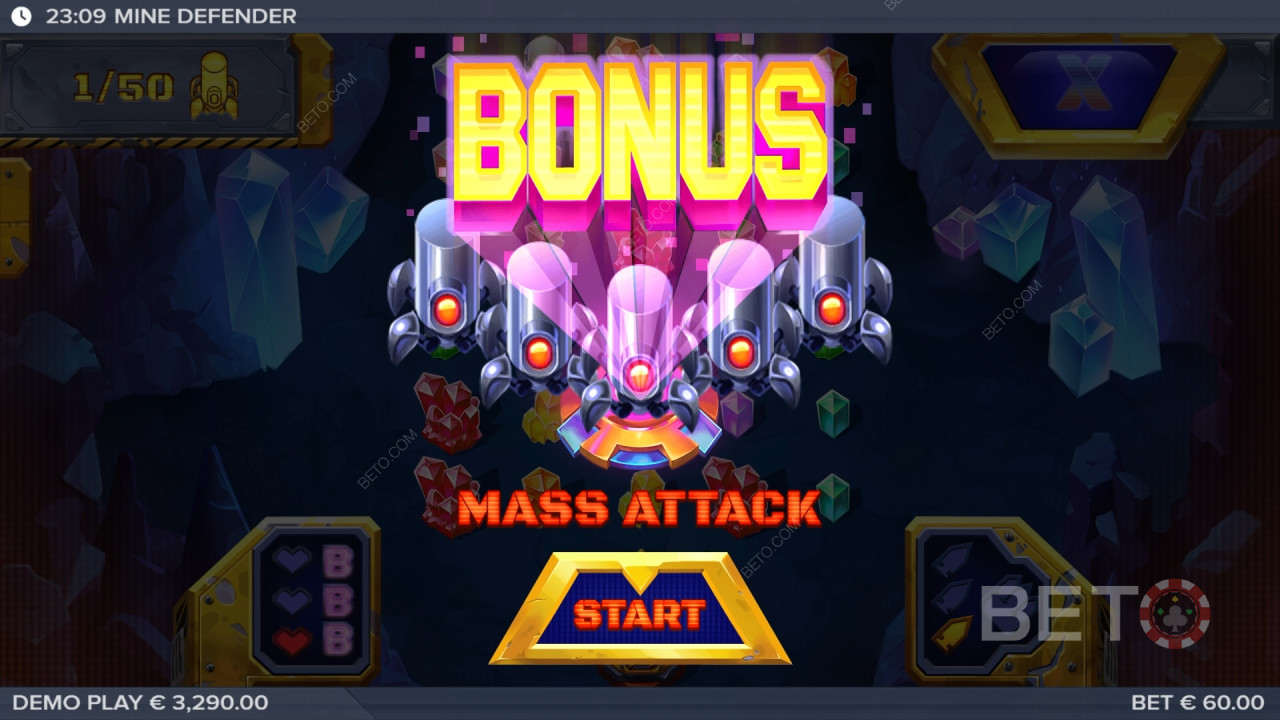 Vinn 10 000 gånger din insats i Mine Defender Slot!