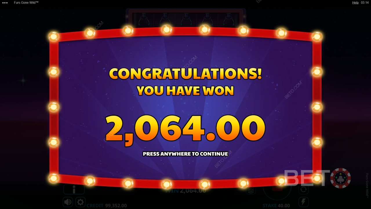 Vinn 6 000 gånger din insats i Furs Gone Wild Online Slot!