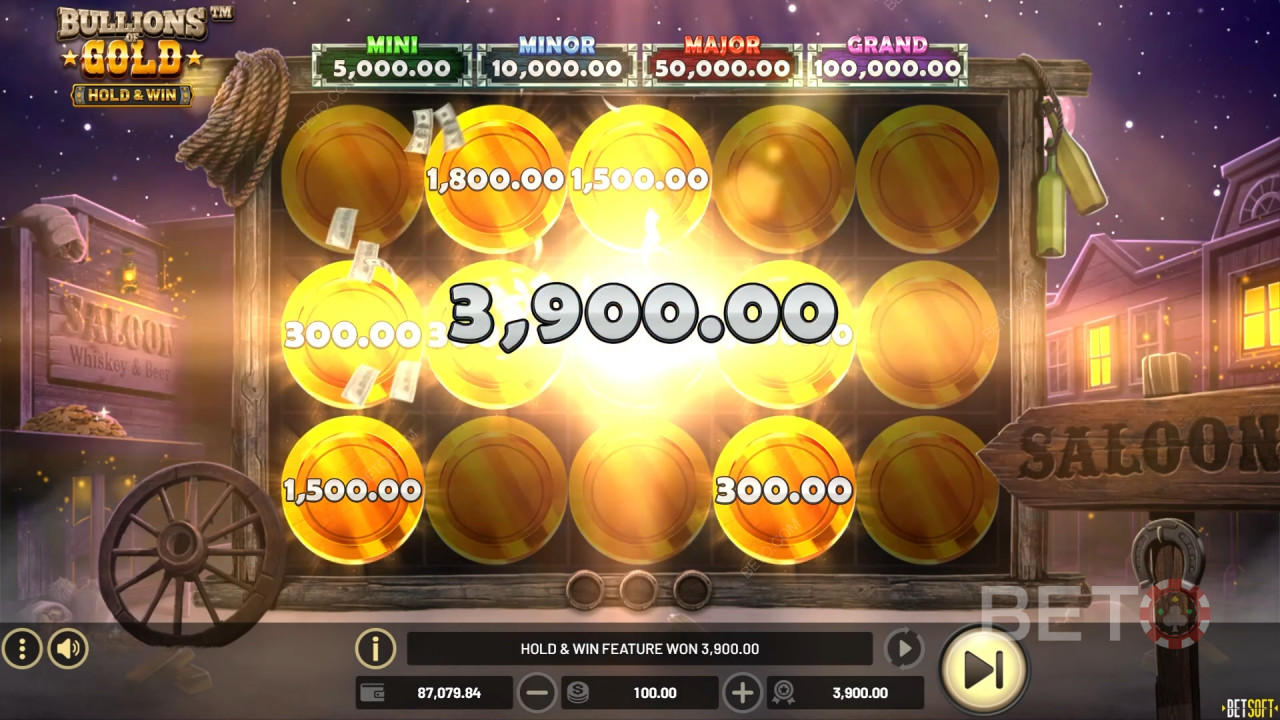 Vinn 5 000 gånger din insats i Bullions of Gold Online Slot!
