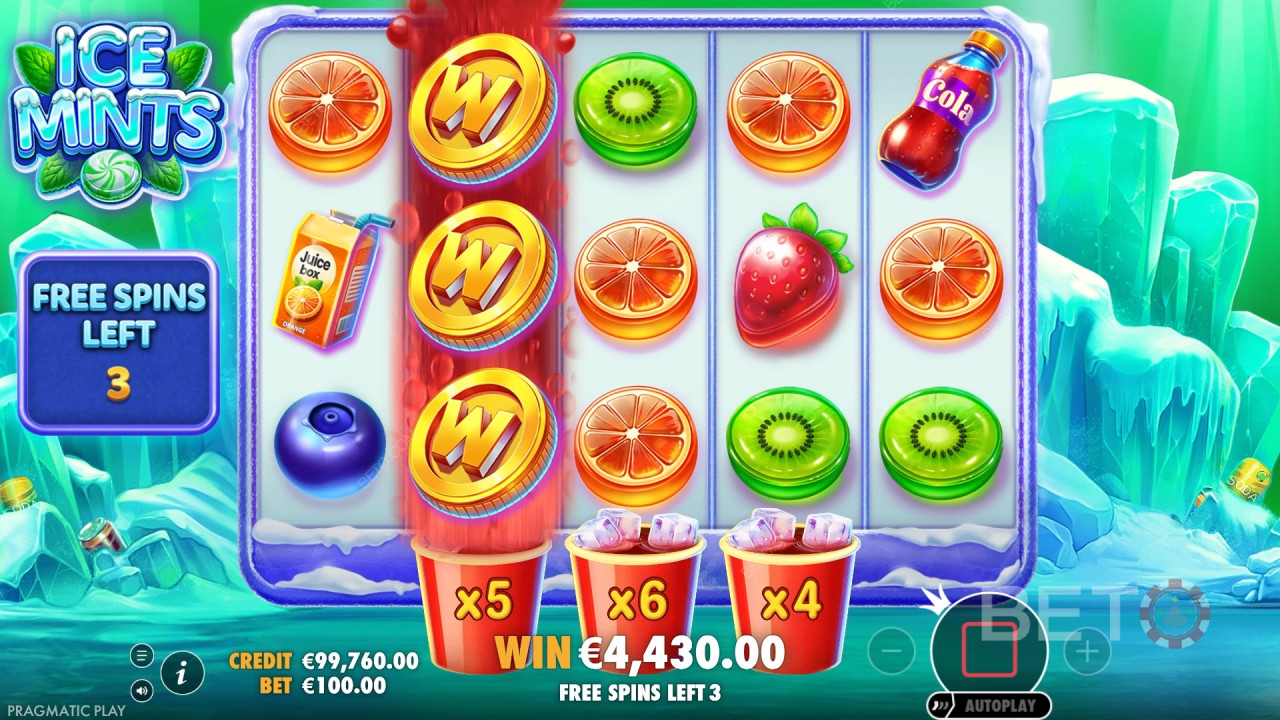 Vinn 10 000 gånger din insats i Ice Mints Slot Online!