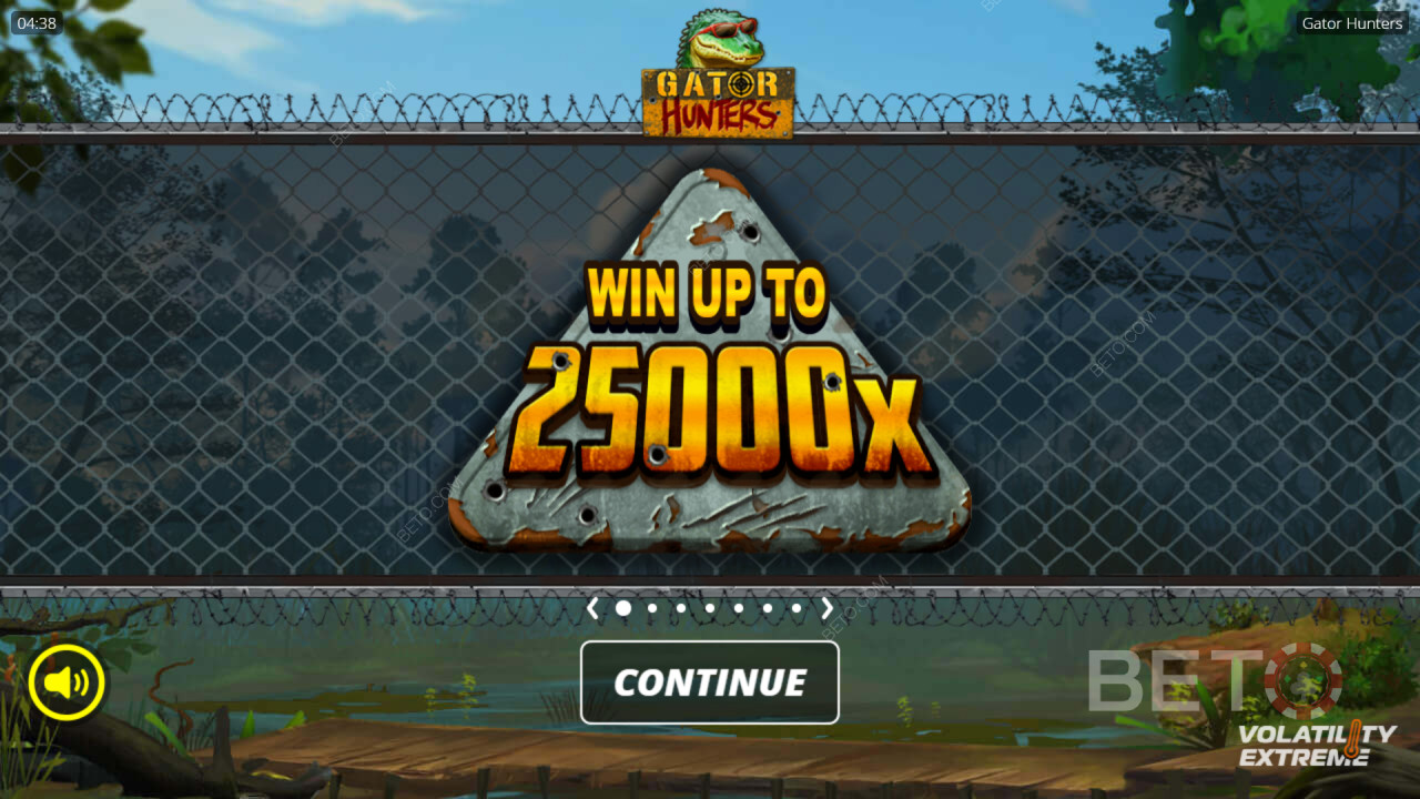 Vinn 25 000 gånger din insats i spelautomaten Gator Hunters!