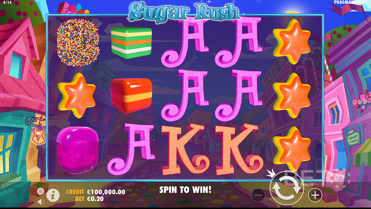 Njut av ett sött och vackert tema! Spela Sugar Rush spelautomat idag på BETO!