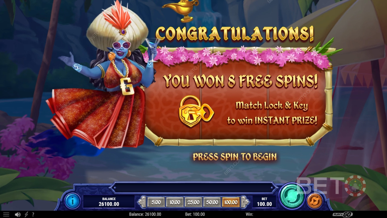 Vinn 1 234 gånger din insats i 1001 Mystery Genie Fortunes Slot!