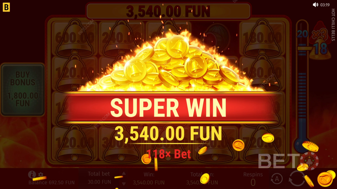 Vinn 5 000 gånger din insats i Hot Chilli Bells Slot Online!