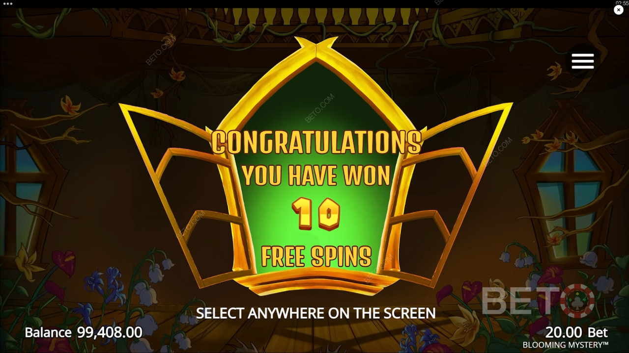 Vinn 12 500 gånger din insats i Blooming Mystery Online Slot!