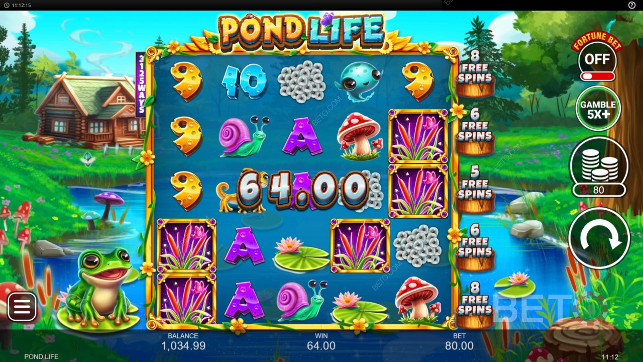 Vinn 5 000 gånger din insats i Pond Life Online Slot!
