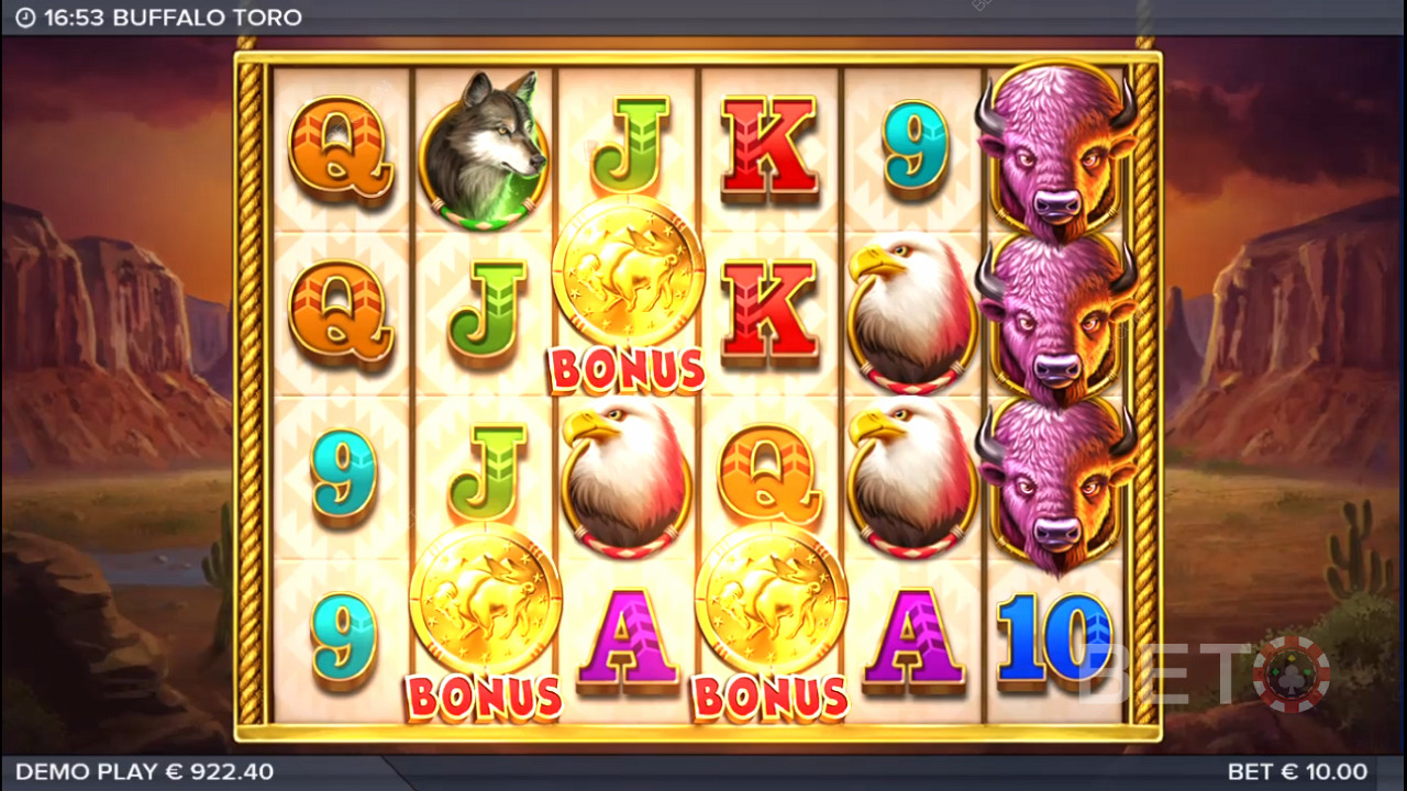 3 eller fler bonussymboler utlöser bonusrundan Free Spins.