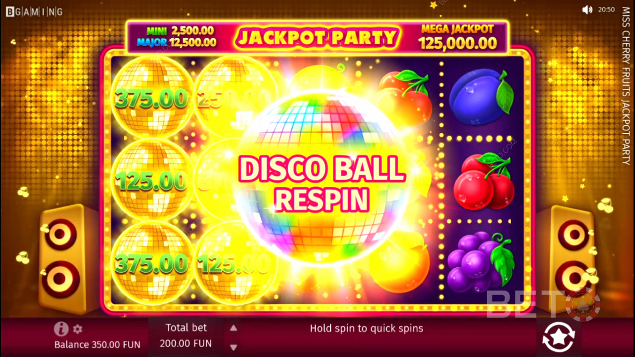 Få sex eller fler Disco Balls över hjulen för att låsa upp Disco Ball Respin-funktionen.