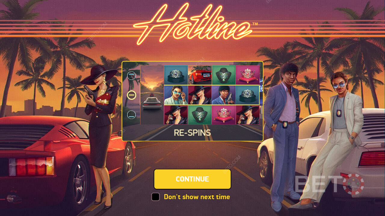 Re-spins gör det enkelt att vinna vinster i Hotline-spelautomaten