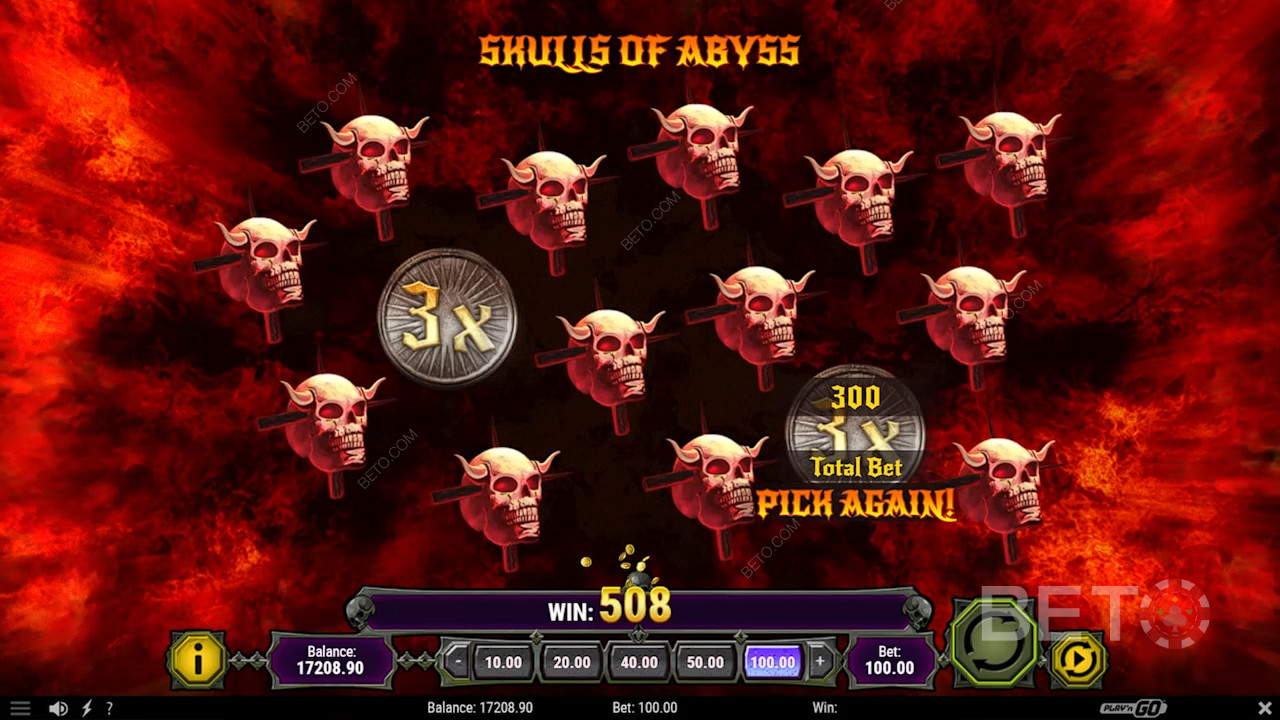 Välj dödskallar i läget Skulls of Abyss för att vinna priser med riktiga pengar och upp till x20 multiplikatorer