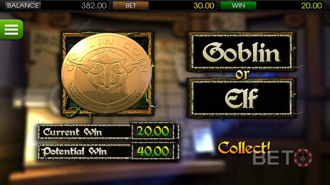 Greedy Goblins satsningsområde börjar från €0,02 och går upp till en maxinsats på €150.