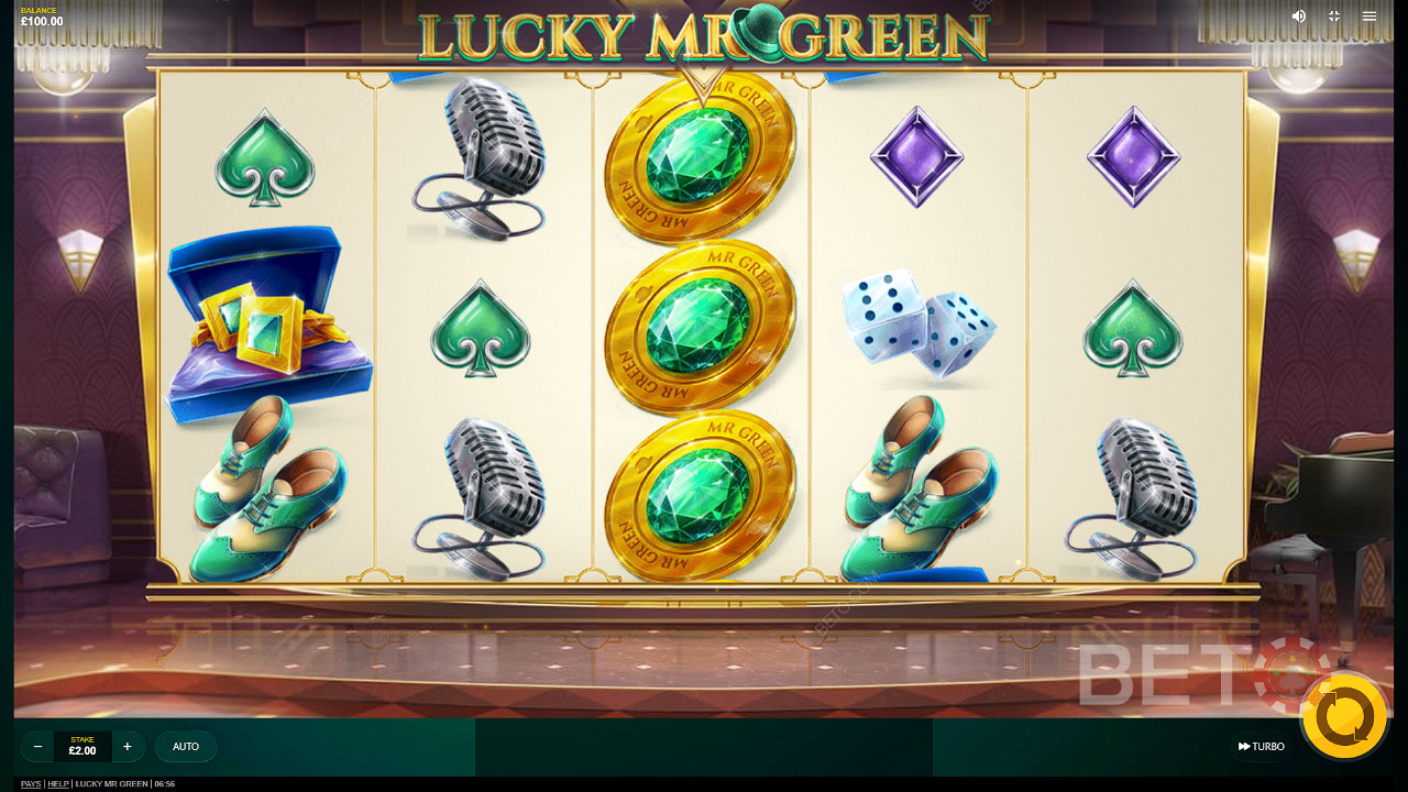 Njut av en unik upplevelse med ett klassiskt tema i videosloten Lucky Mr Green