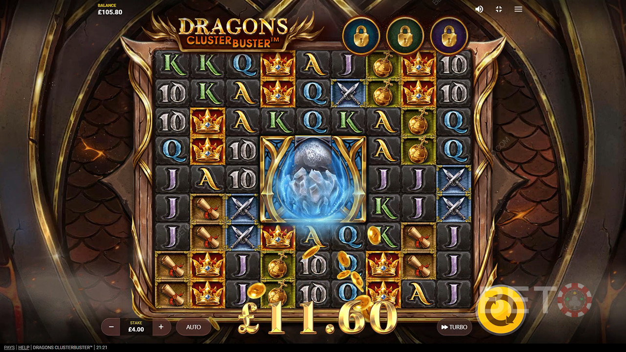 Bonusfunktioner förklarade i Dragons Clusterbuster av Red Tiger