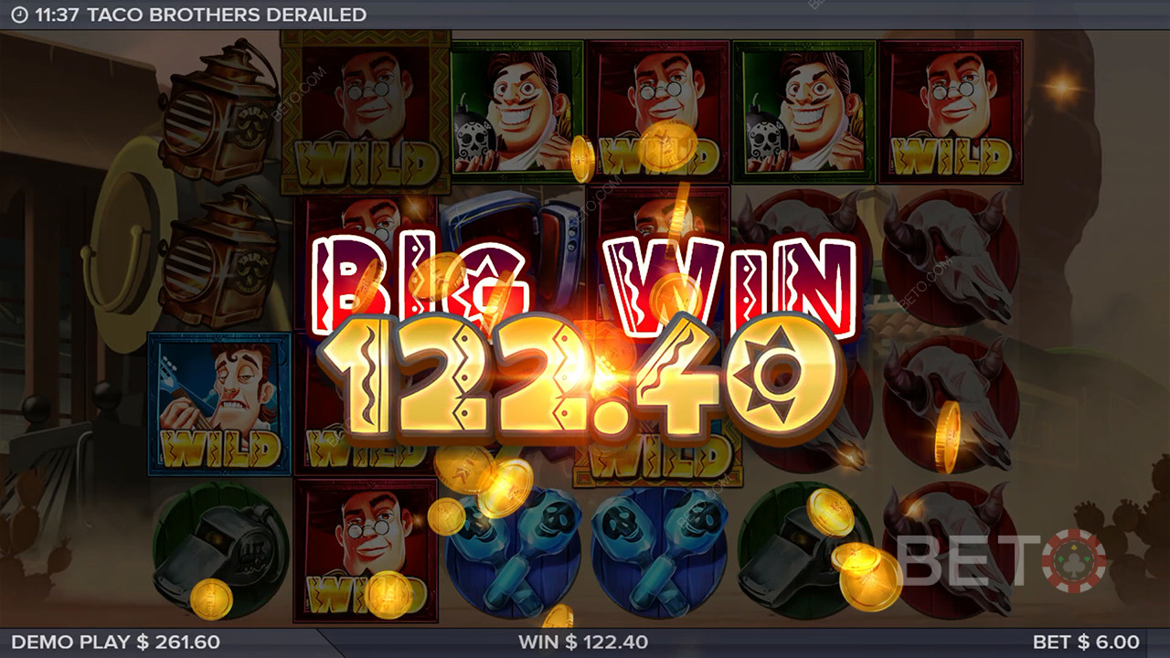 Vinn 10 000 gånger din insats i Taco Brothers Derailed Video Slot!