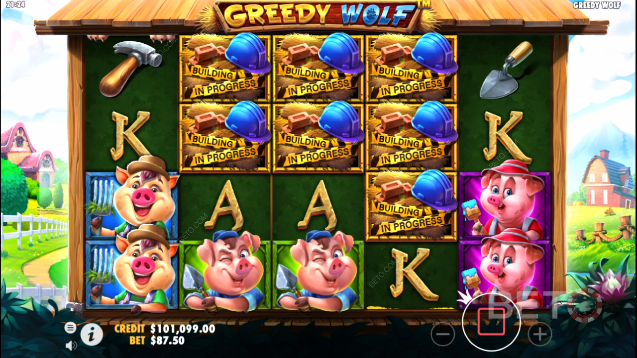 6 eller fler Scatter-symboler utlöser gratissnurr i Greedy Wolf-spelautomaten