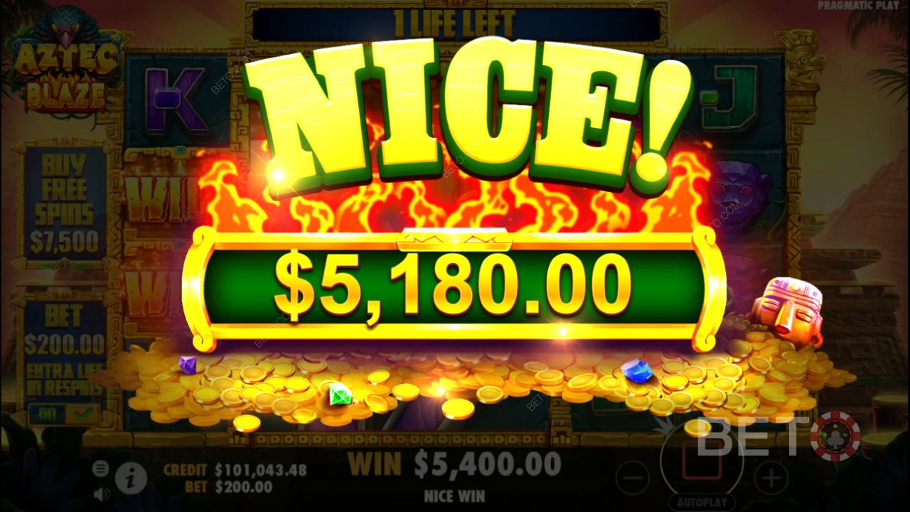 Vinn 2 000 gånger din insats i Aztec Blaze Online Slot!