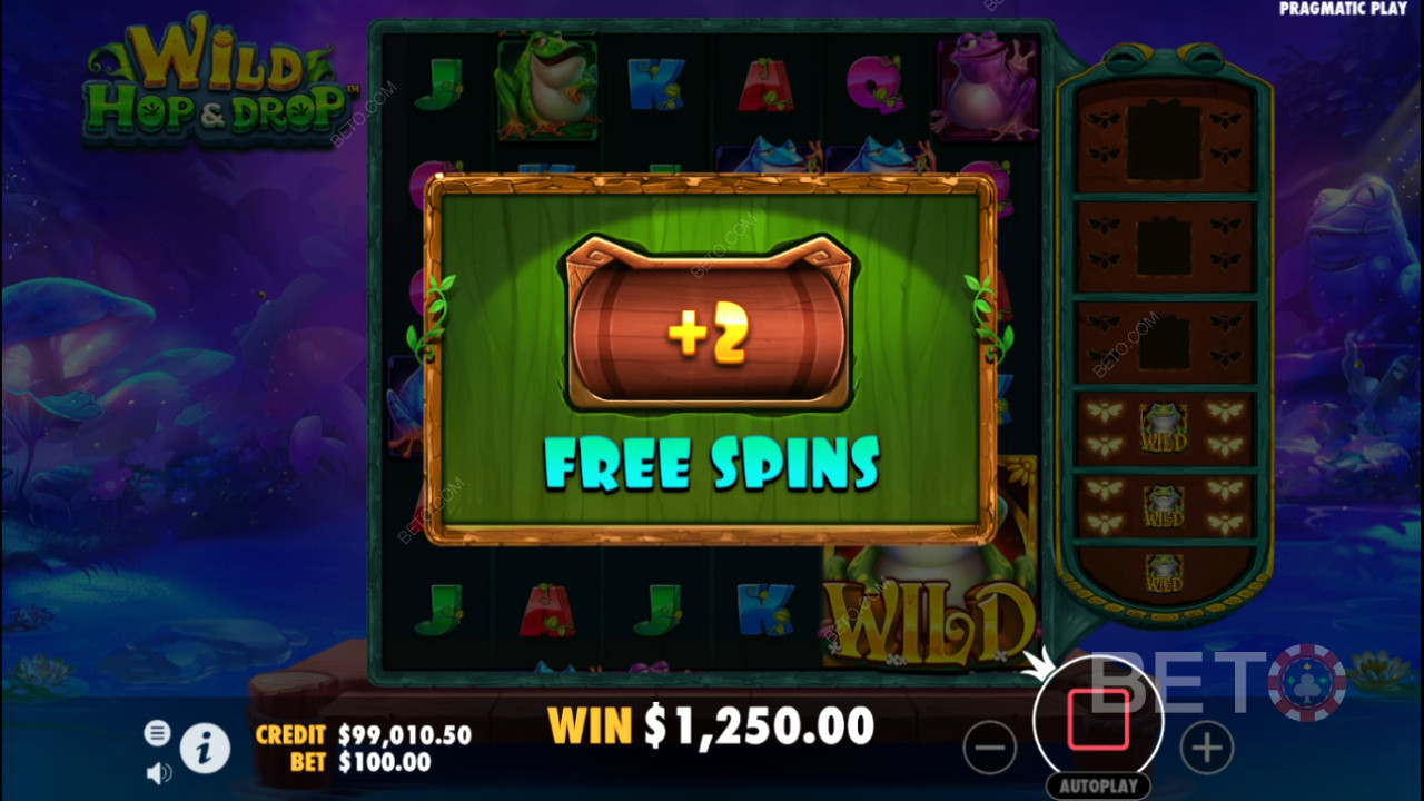 Vinn 5 000 gånger din insats i Wild Hop and Drop Video Slot!