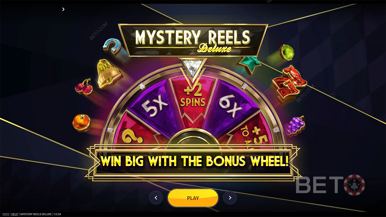 Snurra bonushjulet och vinn enorma belöningar i spelautomaten Mystery Reels Deluxe