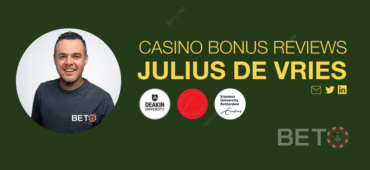 Reviewer av casinobonusar och villkor Julius de Vries.