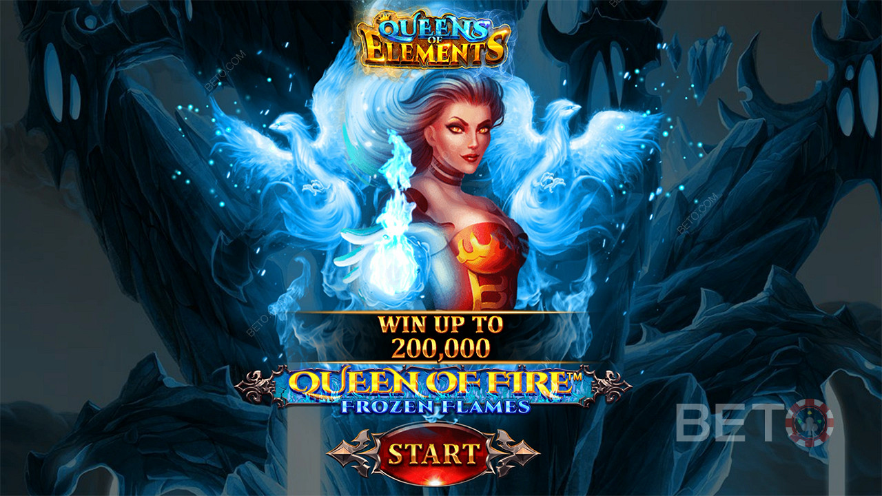 Vinn upp till 2 000 gånger insatsen i spelautomaten Queen of Fire - Frozen Flames
