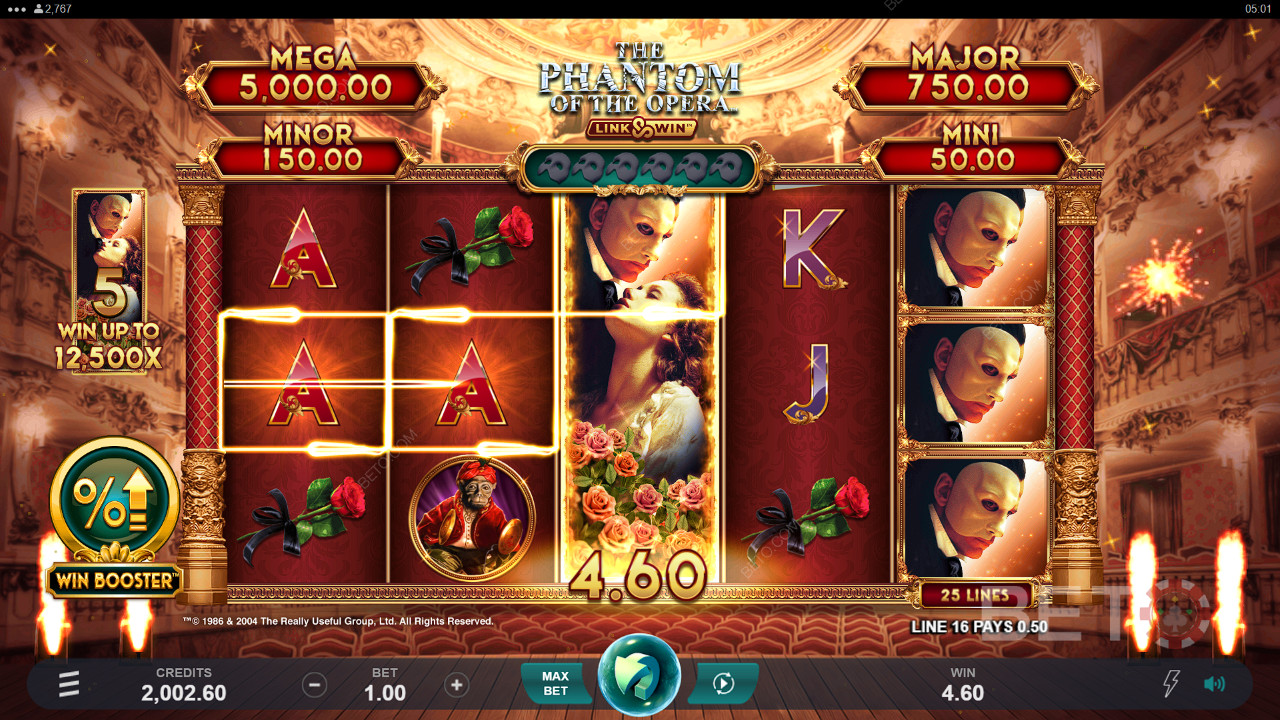 Fantomen av operan Länk och vinn recension av BETO Slots