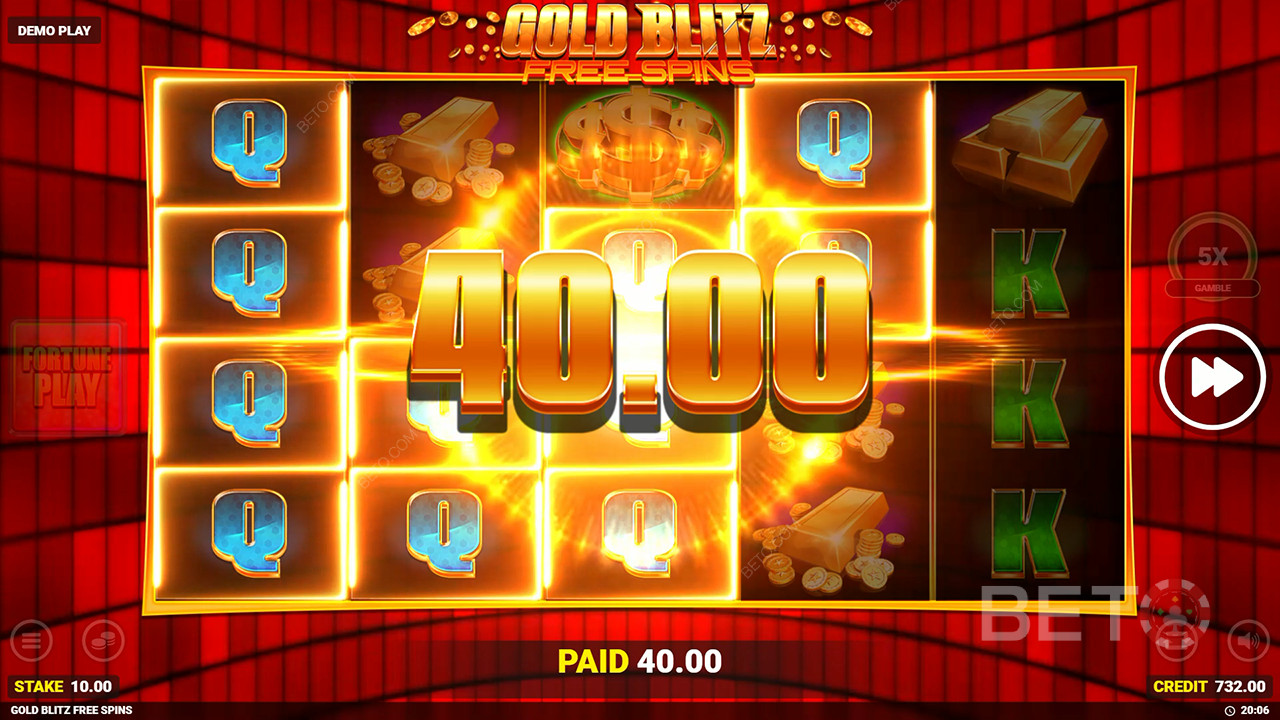 Vinn 50 000 gånger din insats i Gold Blitz Free Spins-slot!