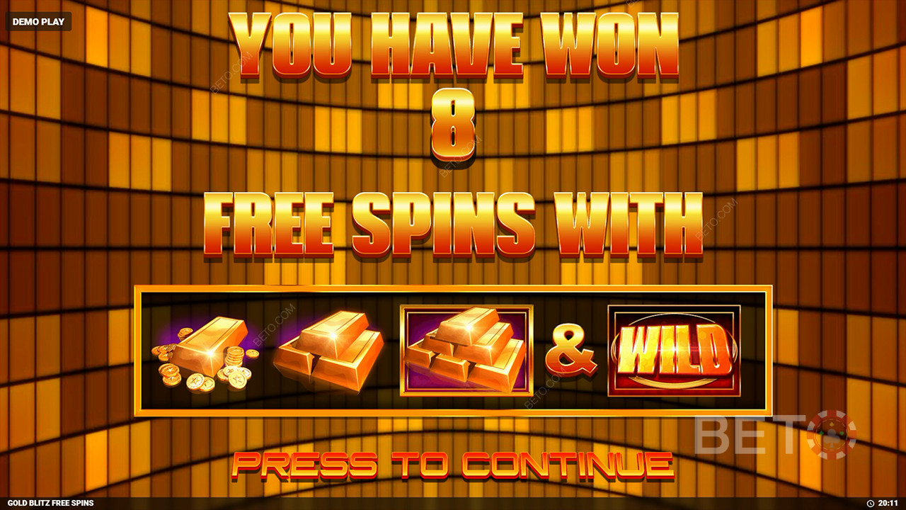 Utlåtande för Gold Blitz Free Spins slot