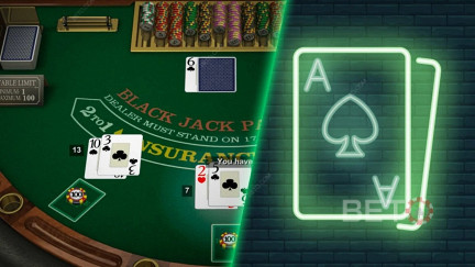 Blackjackjackans kortvärden och satsningsalternativ är desamma med eller utan riktiga återförsäljare..