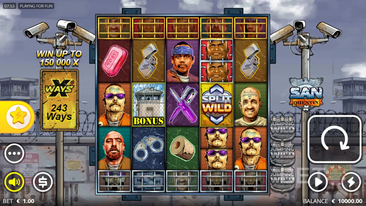 San Quentin xWays slot video gameplay
