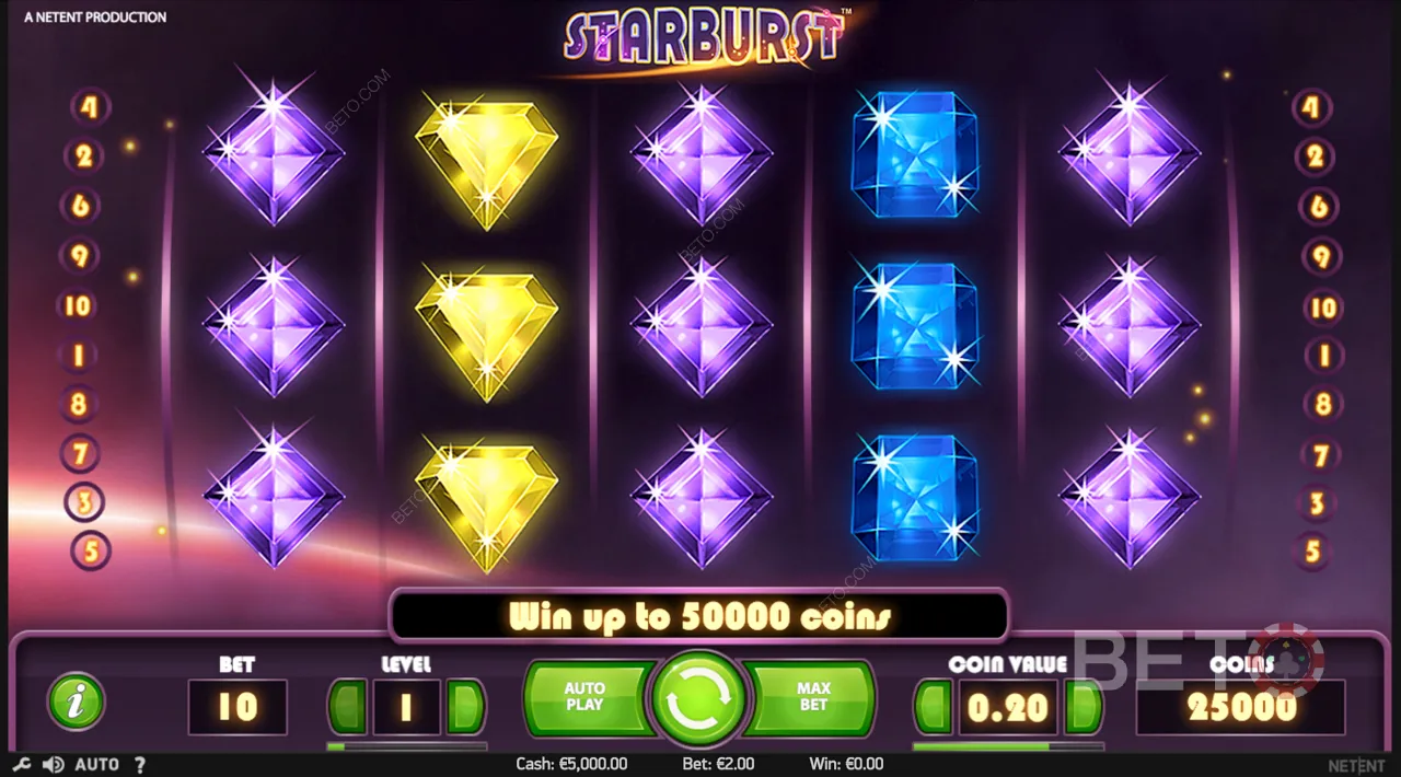 Starburst - Videoexempel med explosivt spel, free spins och vinster.