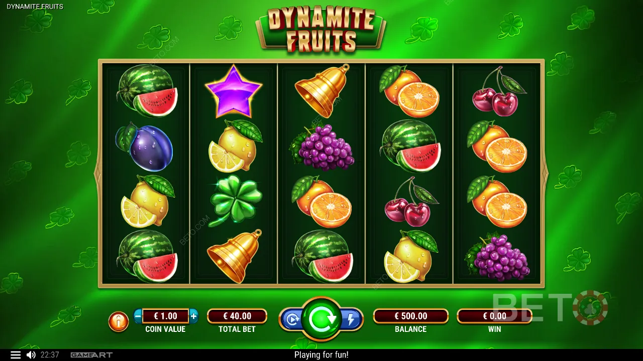 Dynamite Fruits spelupplevelse