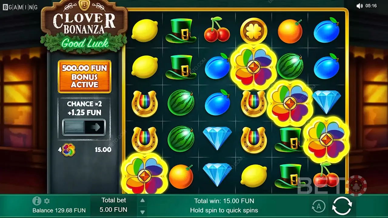Spelet på Clover Bonanza casino slot maskin