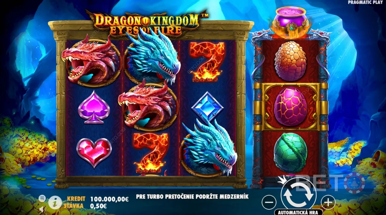 Spelet i Dragon Kingdom Eyes of Fire Video Slot